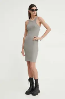 G-Star Raw rochie din bumbac culoarea gri, mini, mulata imagine