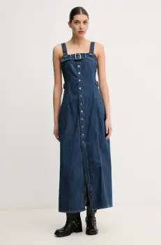 G-Star Raw rochie din denim maxi, evazati, D26177-D536 imagine