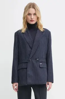 G-Star Raw sacou din lana culoarea albastru marin, cu doua randuri de nasturi, modelator, D25284-D721 imagine