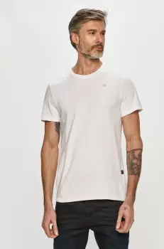 G-Star Raw Tricou barbati, culoarea alb, material neted imagine