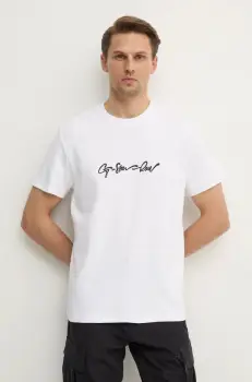G-Star Raw tricou din bumbac barbati, culoarea alb, cu imprimeu, D25150-C812 imagine