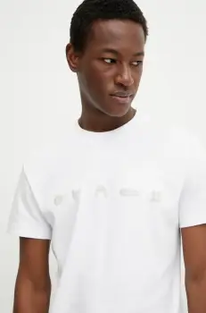 G-Star Raw tricou din bumbac barbati, culoarea alb, cu imprimeu, D25974-C812 imagine