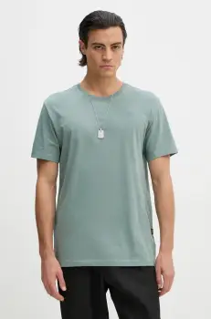 G-Star Raw tricou din bumbac barbati, culoarea alb, neted, D16411-336 imagine