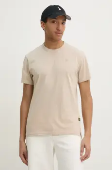 G-Star Raw tricou din bumbac barbati, culoarea bej, neted, D24449-336 imagine