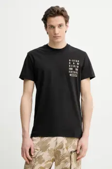 G-Star Raw tricou din bumbac barbati, culoarea negru, cu imprimeu, D25968-C506 imagine