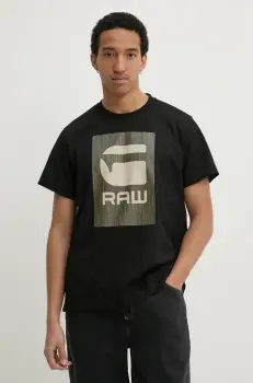 G-Star Raw tricou din bumbac barbati, culoarea negru, cu imprimeu, D26478-C336 imagine