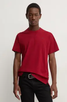 G-Star Raw tricou din bumbac barbati, culoarea rosu, neted, D24449-336 imagine