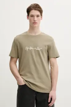 G-Star Raw tricou din bumbac barbati, culoarea verde, cu imprimeu, D25150-C812 imagine