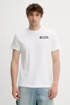 G-Star Raw tricou din bumbac culoarea alb, cu imprimeu, D26047-C336 imagine