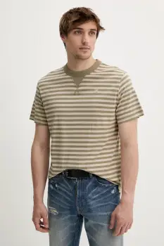 G-Star Raw tricou din bumbac culoarea bej, cu imprimeu, D25961-C339 imagine