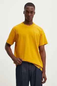 G-Star Raw tricou din bumbac culoarea galben, neted imagine