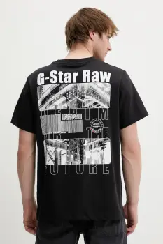 G-Star Raw tricou din bumbac culoarea negru, cu imprimeu, D25976-C784 imagine