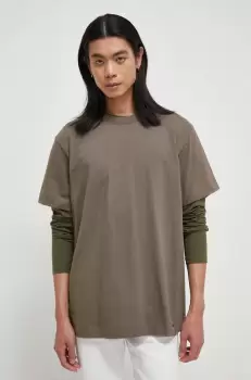 G-Star Raw tricou din bumbac culoarea verde, neted imagine