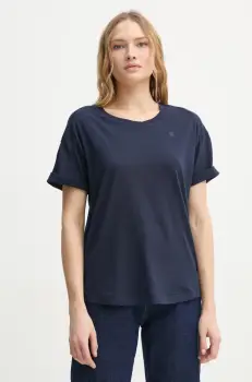 G-Star Raw tricou din bumbac femei, culoarea albastru marin imagine