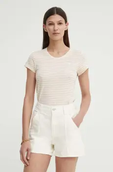 G-Star Raw tricou din bumbac femei, culoarea bej imagine