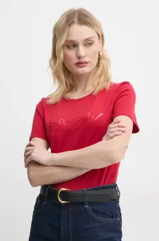 G-Star Raw tricou din bumbac femei, culoarea rosu, D25064-A870 imagine