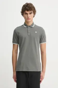G-Star Raw tricou polo barbati, culoarea gri, neted imagine