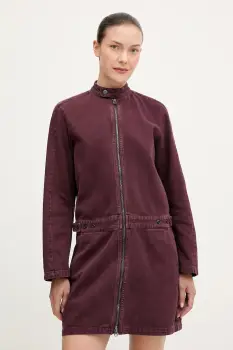 G-Star rochie jeans culoarea bordo, mini, drept, D27009.E078 imagine