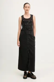 G-Star rochie jeans culoarea negru, maxi, drept, D27734.E091 imagine