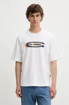 G-Star tricou din bumbac culoarea alb, cu imprimeu, D26039-C784 imagine