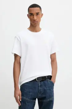 G-Star tricou din bumbac culoarea alb, cu imprimeu, D26821.D976 imagine