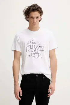 G-Star tricou din bumbac culoarea alb, cu imprimeu, D26824.D975 imagine