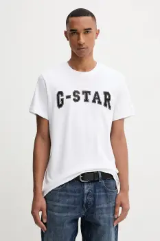 G-Star tricou din bumbac culoarea alb, cu imprimeu, D26840.C336 imagine