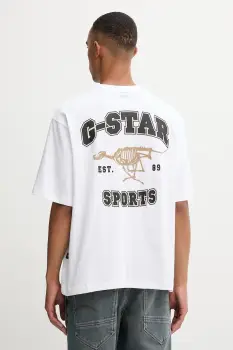 G-Star tricou din bumbac culoarea alb, cu imprimeu, D27722.C336 imagine