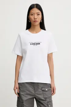 G-Star tricou din bumbac culoarea alb, D27976-C336 imagine