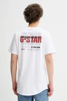 G-Star tricou din bumbac culoarea alb, uni, D26043-C372 imagine