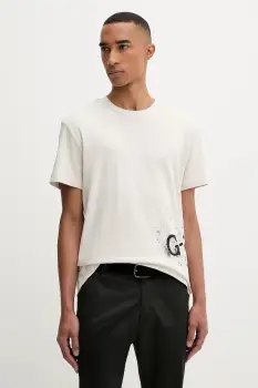 G-Star tricou din bumbac culoarea bej, cu imprimeu, D26819.D976 imagine