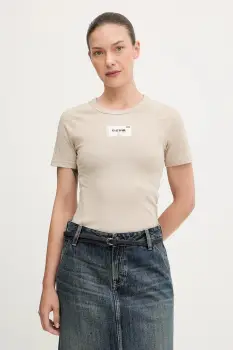 G-Star tricou din bumbac culoarea bej, D27741.D961 imagine