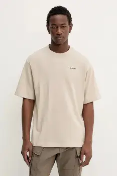 G-Star tricou din bumbac culoarea bej, uni, D26817.D593 imagine