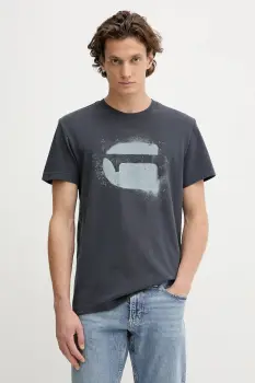 G-Star tricou din bumbac culoarea bleumarin, cu imprimeu, D26833.D101 imagine