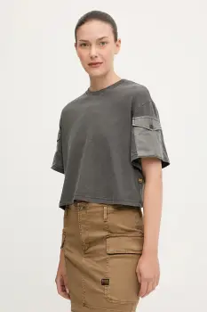 G-Star tricou din bumbac culoarea gri, D27193.C756 imagine