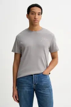 G-Star tricou din bumbac culoarea gri, uni, D26823-D976 imagine