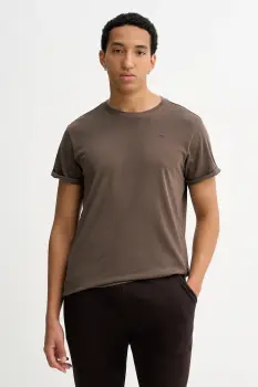 G-Star tricou din bumbac culoarea maro, uni, D16396-2653 imagine