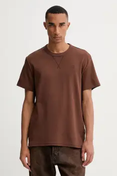 G-Star tricou din bumbac culoarea maro, uni, D24449.D976 imagine