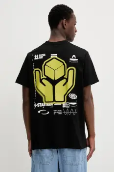 G-Star tricou din bumbac culoarea negru, cu imprimeu, D26046-C336 imagine