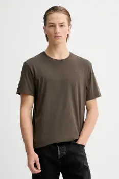 G-Star tricou din bumbac culoarea verde, neted, D16411-336 imagine