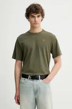 G-Star tricou din bumbac culoarea verde, uni, D26043-C372 imagine