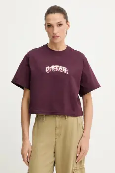 G-Star tricou din bumbac culoarea violet, D26921.C336 imagine