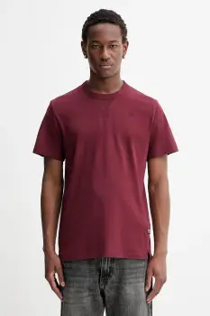 G-Star tricou din bumbac Nifous culoarea bordo, uni, D24449-336-4608 imagine