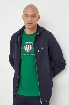 Gant bluza barbati, culoarea albastru marin, cu gluga, neted imagine