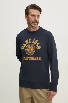 Gant bluza barbati, culoarea albastru marin, cu imprimeu, 2015069 imagine