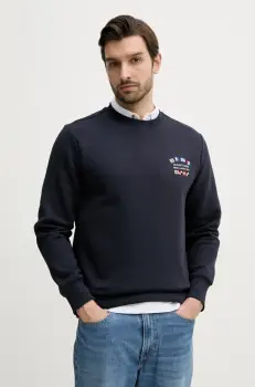 Gant bluza barbati, culoarea albastru marin, cu imprimeu, 2067039 imagine