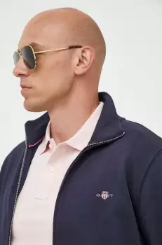 Gant bluza barbati, culoarea albastru marin, neted imagine