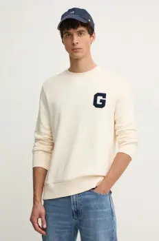 Gant bluza barbati, culoarea bej, cu imprimeu, 2043023 imagine