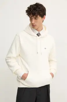 Gant bluza barbati, culoarea gri, cu gluga, neted imagine