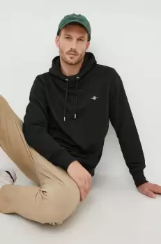 Gant bluza barbati, culoarea negru, cu gluga, neted imagine